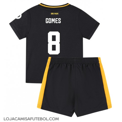 Camisa de Futebol Wolves Joao Gomes #8 Equipamento Secundário Infantil 2024-25 Manga Curta (+ Calças curtas)